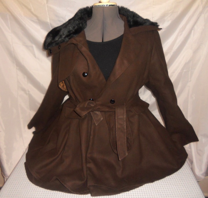 Zeagoo Coat With Fur Collar Size XXL