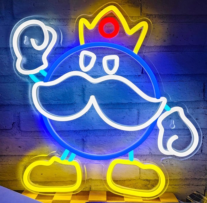 Fun Bright Bob-Omb King Super Mario LED Light Video Game Room Wall Decoration