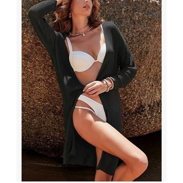 Crochet Knitted Open Front Beach Coverup