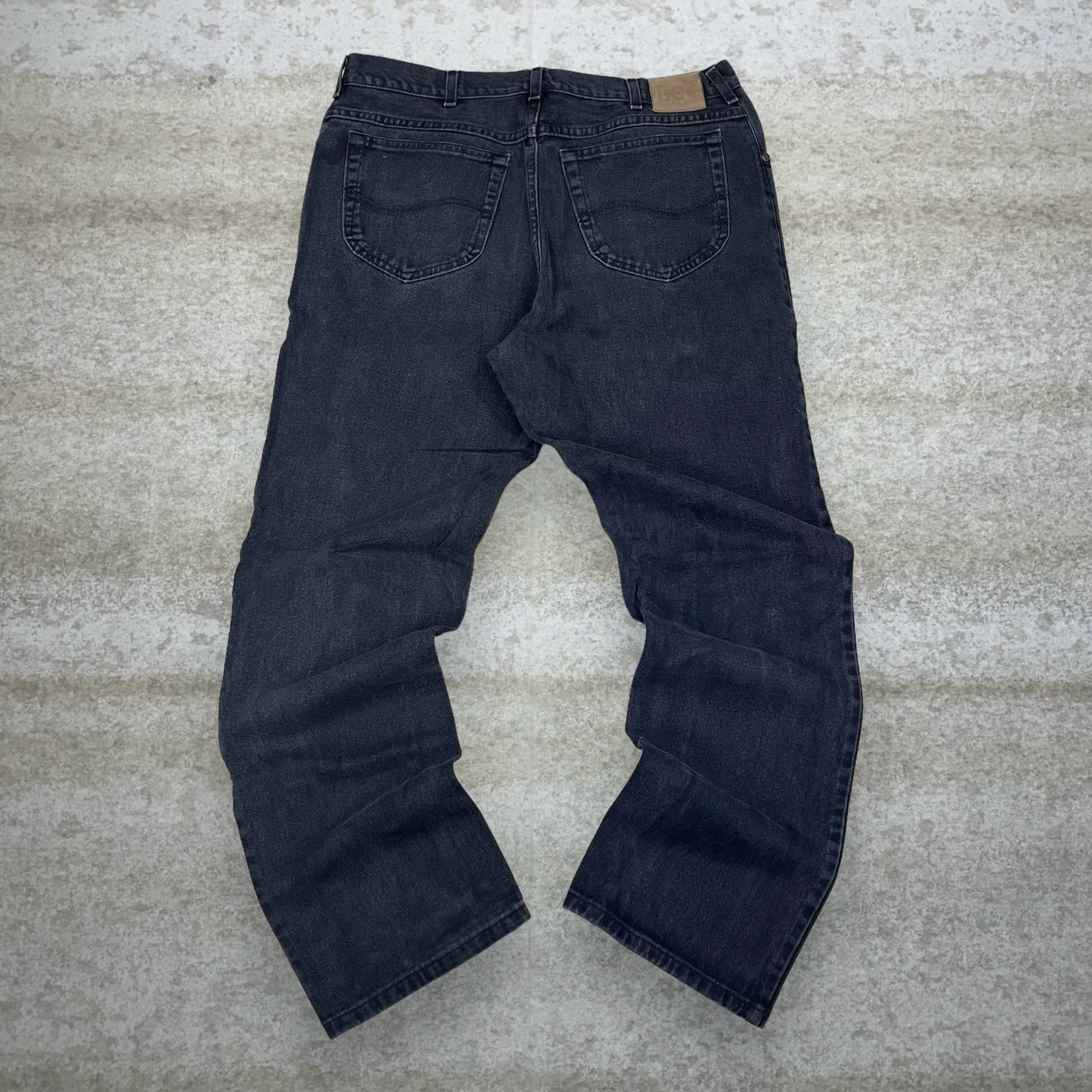 Vintage Lee MR Jeans Relaxed Fit Jet Black Wash Denim 90s