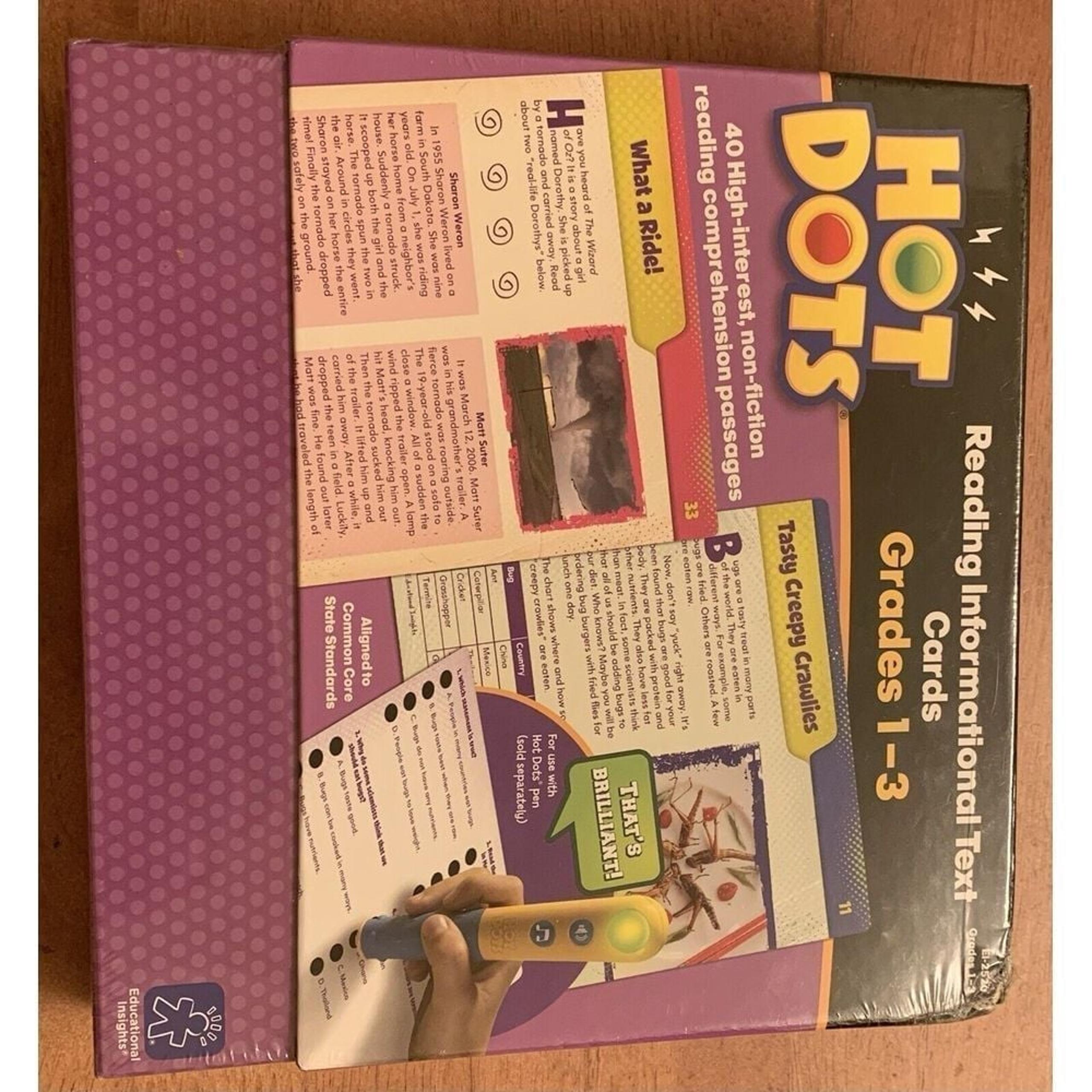 Hot Dots Reading Informational Text Cards Grades 1-3 New Sealed