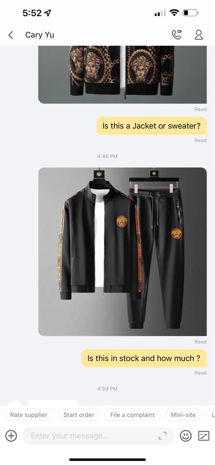 Exotic designer jogging suit