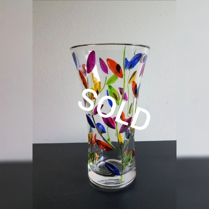 Murano Tree of Life Crystal Glass Vase