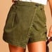 Free People Issa Olive Green Asymmetrical Mini Skort Size 2