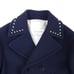 Authentic Valentino Studded Peacoat Navy Men's Size 2 44 S Wool