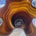 Brown murano style handblown glass gass
