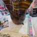 Brown murano style handblown glass gass