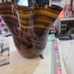 Brown murano style handblown glass gass