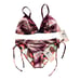 Maaji Bikini Set Reversible Avocado Fern Ruffled Top Swimsuit Bikini Large NEW