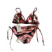 Maaji Bikini Set Reversible Avocado Fern Ruffled Top Swimsuit Bikini Large NEW