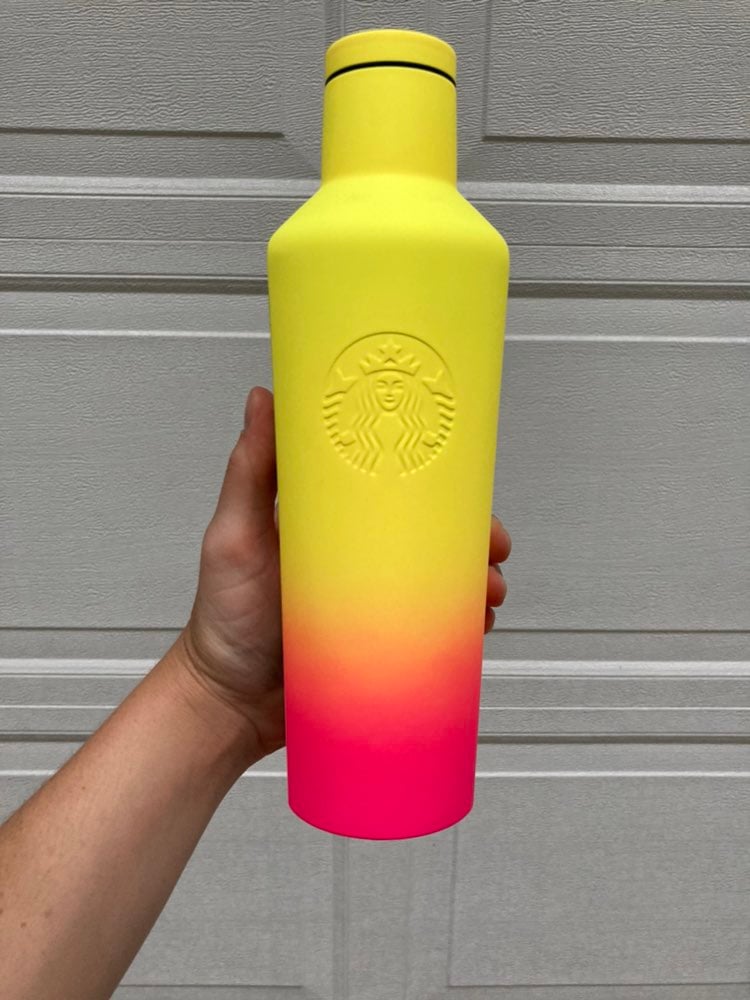 Starbucks Yellow Ombre Corkcicle Water Bottle