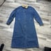 Vtg 80s Levi's Denim Duster Jacket Trench Long Barn Coat Corduroy Collar L/XL