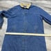 Vtg 80s Levi's Denim Duster Jacket Trench Long Barn Coat Corduroy Collar L/XL