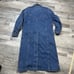 Vtg 80s Levi's Denim Duster Jacket Trench Long Barn Coat Corduroy Collar L/XL