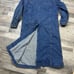 Vtg 80s Levi's Denim Duster Jacket Trench Long Barn Coat Corduroy Collar L/XL