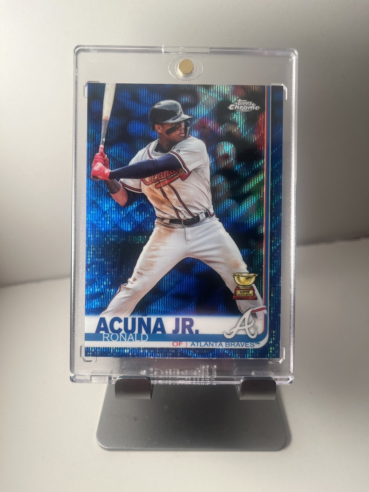 2019 Topps Chrome #117 Ronald Acuna Jr. Blue Wave Refractor /150
