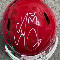 Samaje Perine signed autograph full size replica helmet - Beckett coa -KC Chiefs
