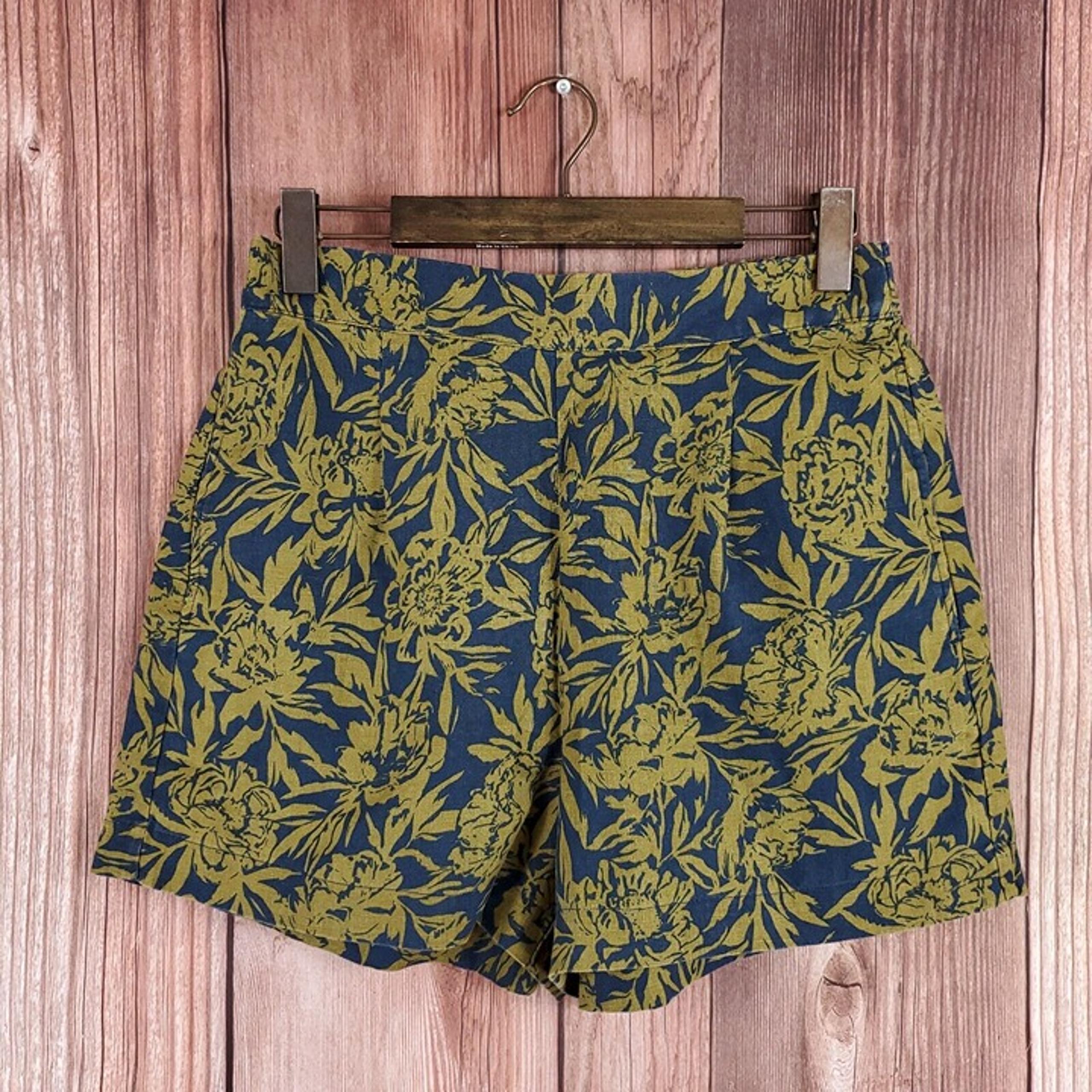 NWT Madewell Womens Medium Clean Pull On 100% Linen Tropical Floral Shorts