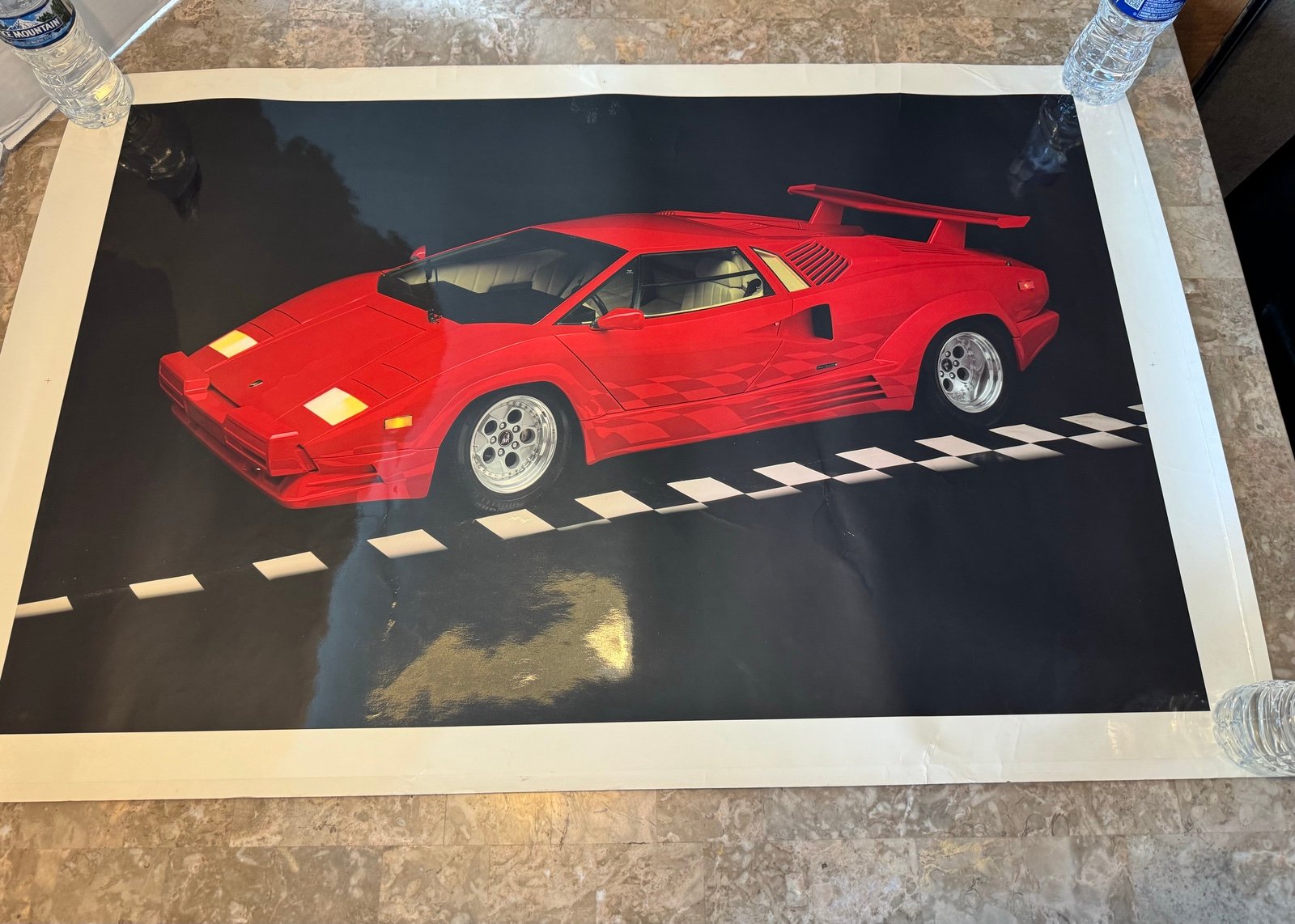 Vintage Lamborghini Countach Art Print- Red High-Quality Poster (40 X26 ) KOMORI