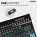 Audio Mixer DJ Equipment Professional 16 Channel 6-Bus USB Interface MX 16CH XU