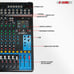 Audio Mixer DJ Equipment Professional 16 Channel 6-Bus USB Interface MX 16CH XU