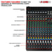 Audio Mixer DJ Equipment Professional 16 Channel 6-Bus USB Interface MX 16CH XU