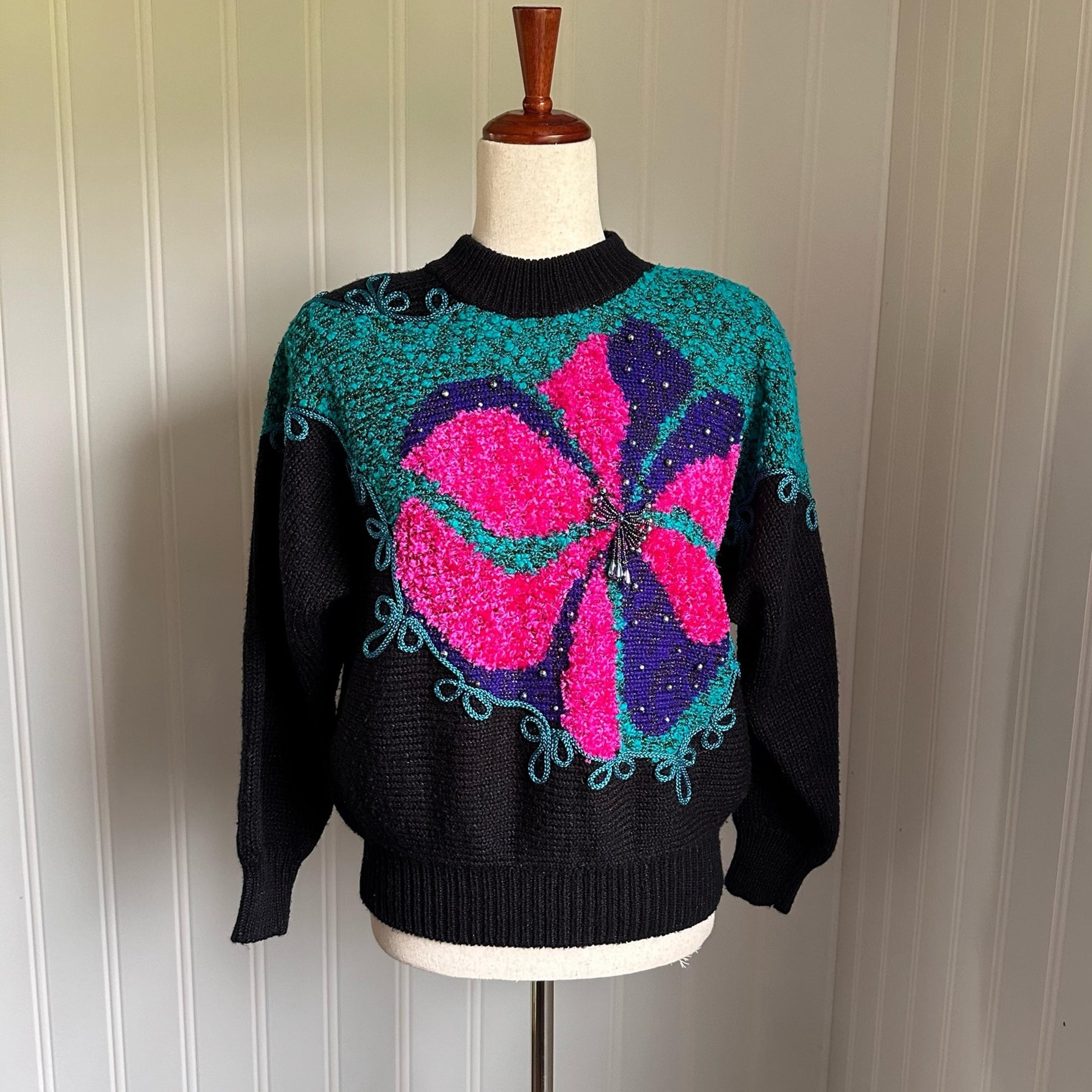 Vintage 80s Jaclyn Smith Black Sweater size medium