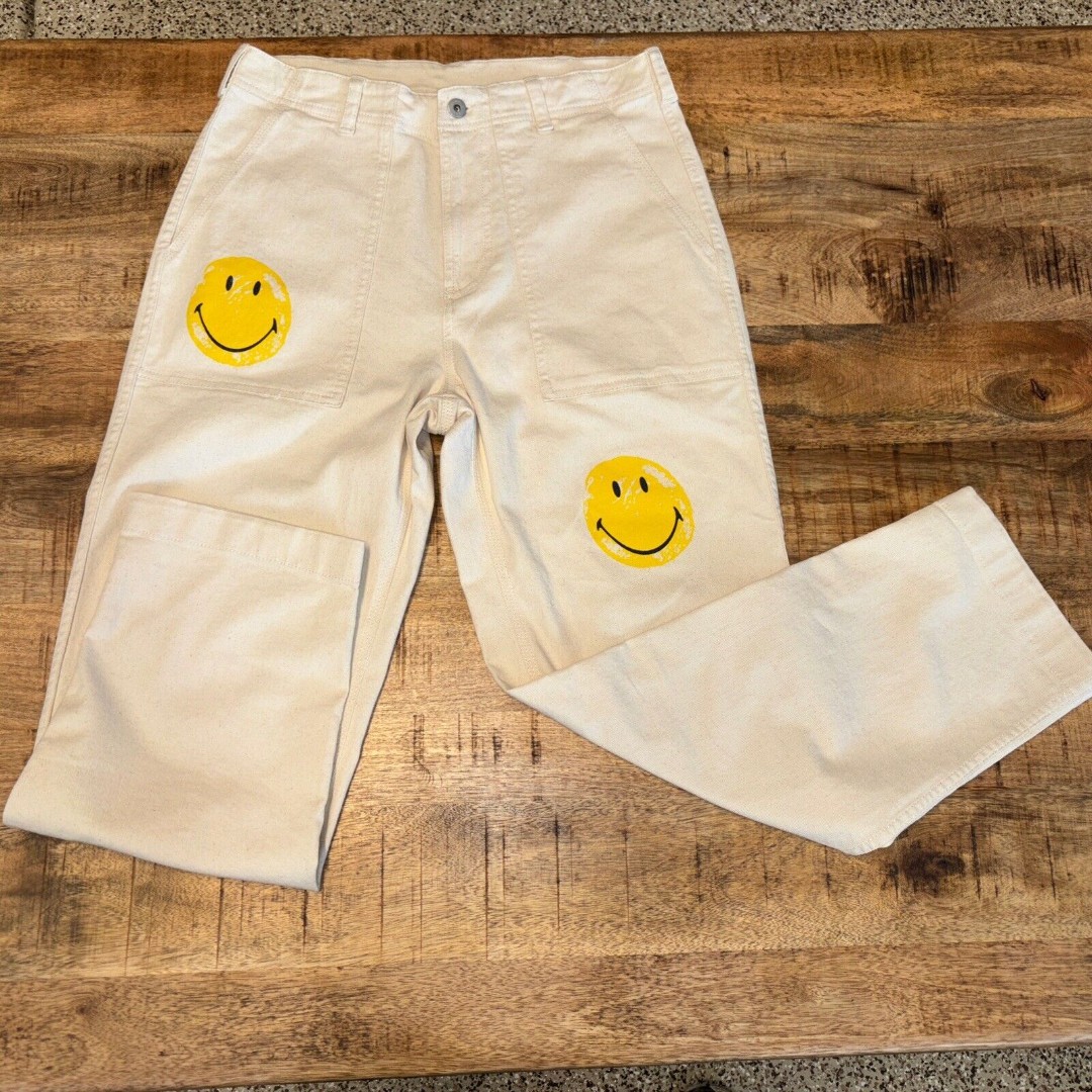 Aigle X Smiley Collaboration Pants Unisex Size 30 US RARE