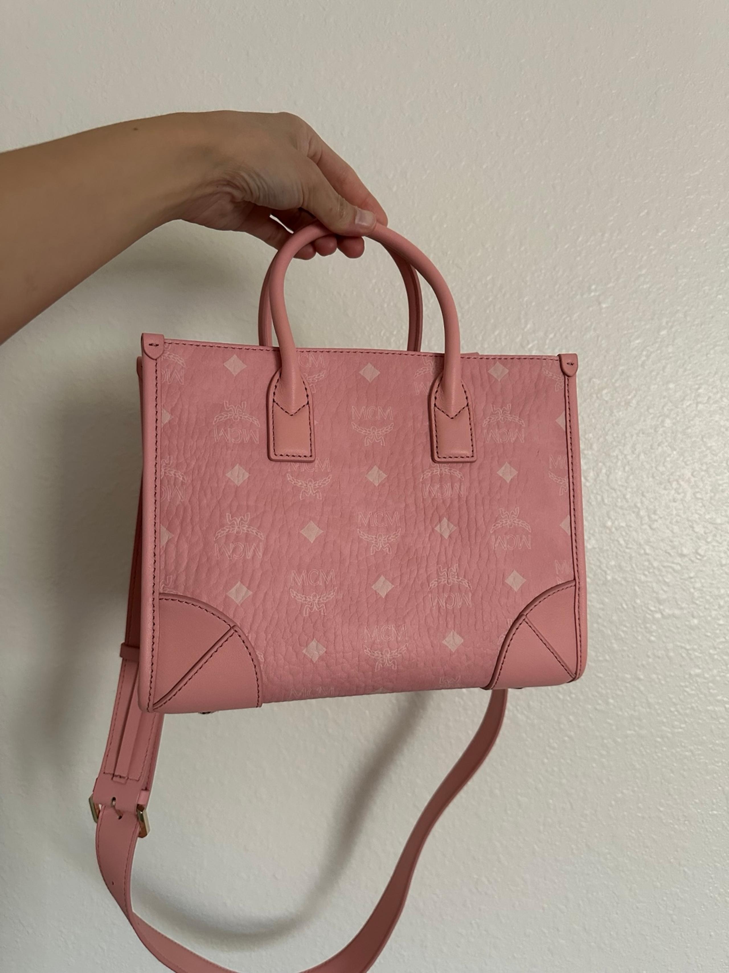 Small Pink MCM Tote Bag Crossbody