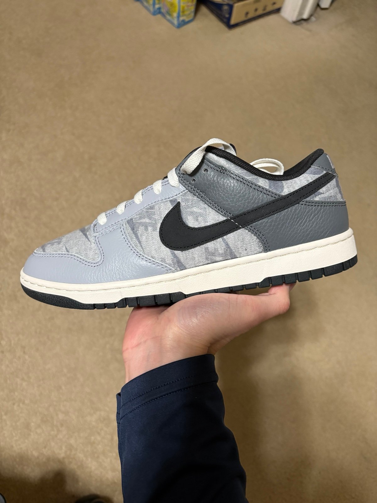 Size 9.5 - Nike Dunk Low Copy Paste Grey Black