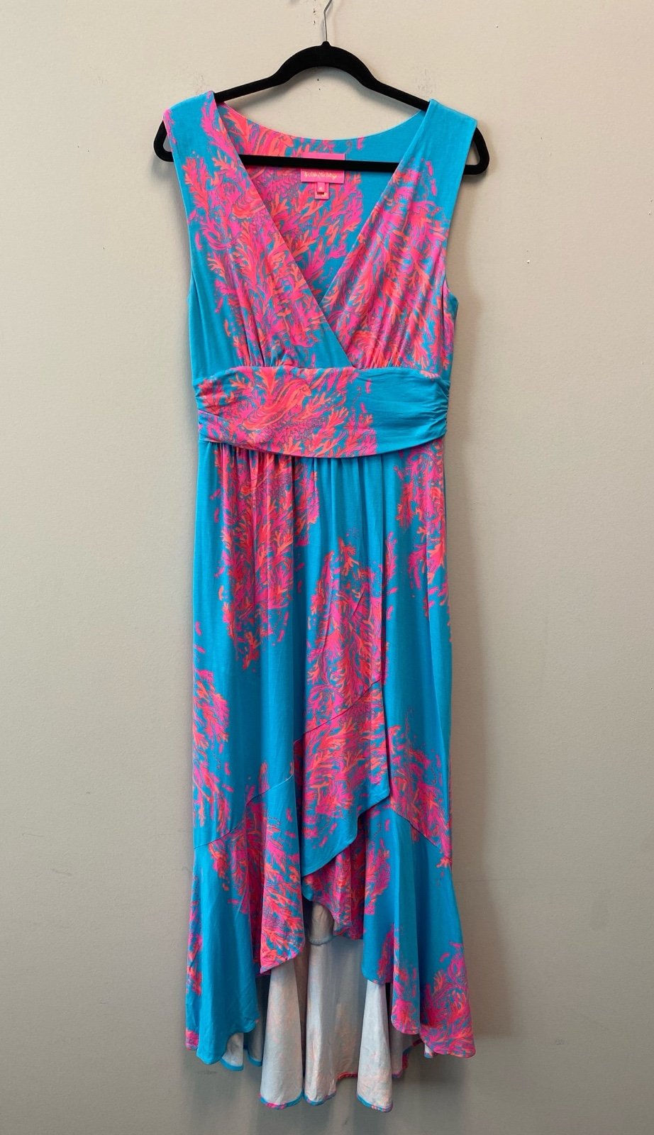 Lilly Pulitzer Pink Blue Goddess of the Sea Moana Maxi Dress—Medium
