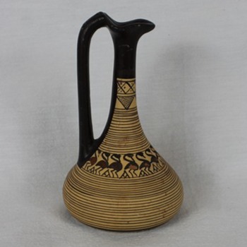 Copy Handmade 800 BC Greece 6 x 3 3/4 Handmade Pottery Vase, No.#165, Flamingo