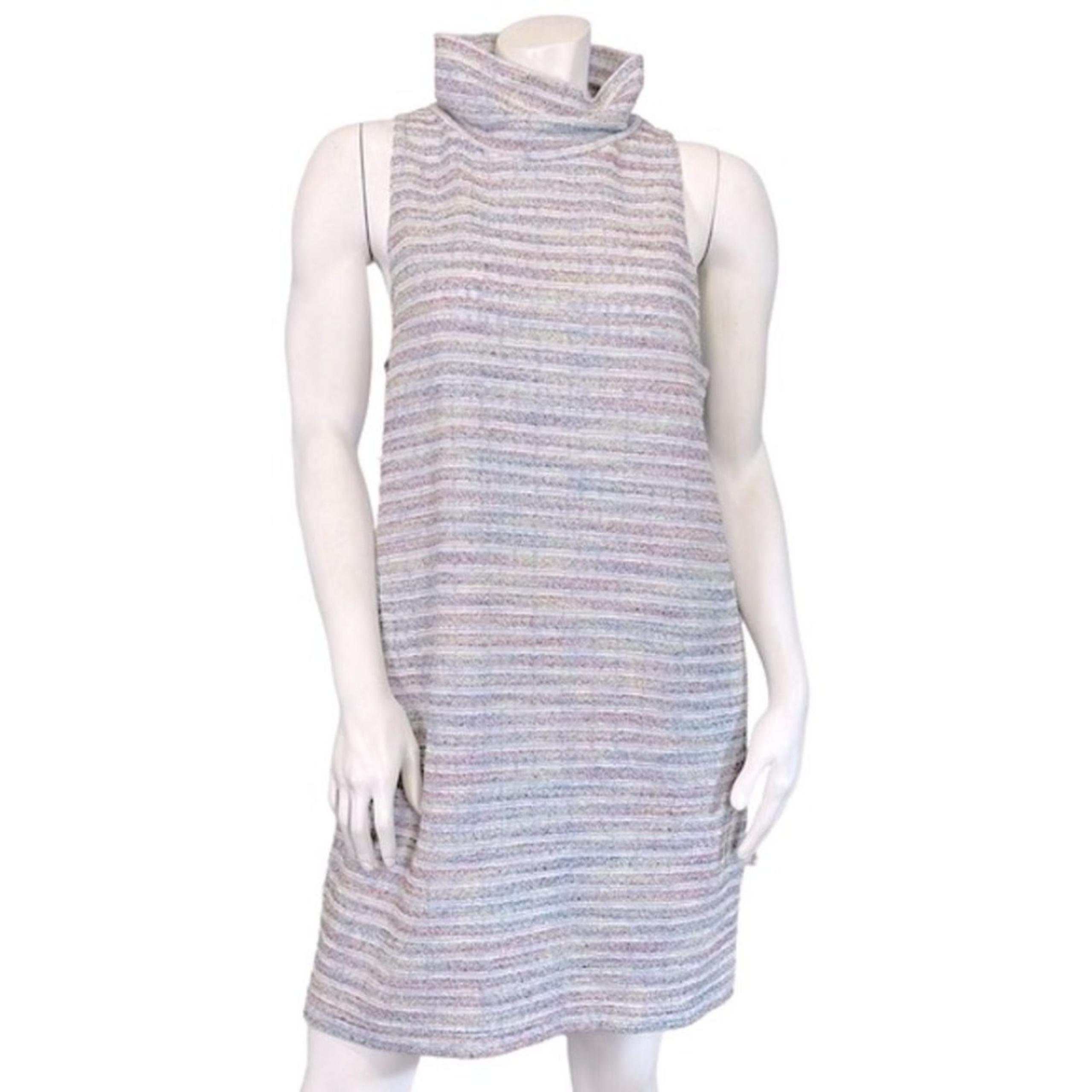 Anthropologie Akemi + Kin Multicolor Striped Sleeveless Mock Neck Mini Dress