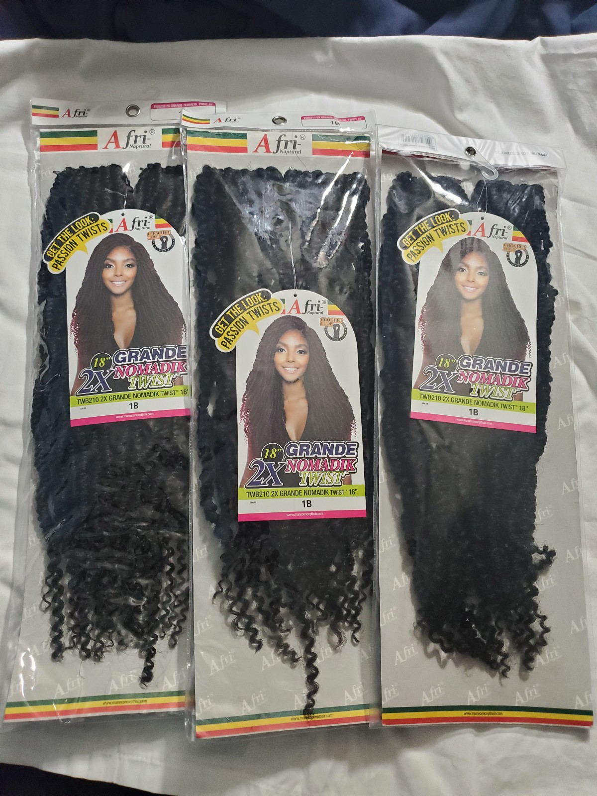 : 70 total afri naptural 18 crochet 1B grand nomadic twist passion twist look