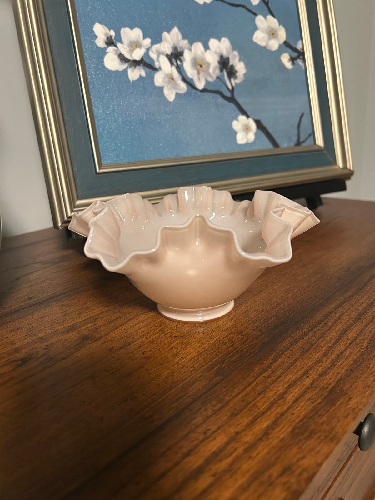 Fenton pink milk glass