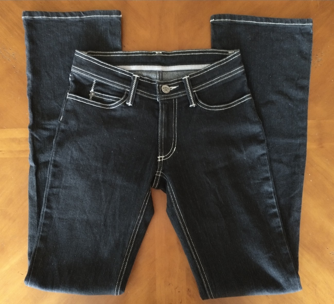 Stonemaster Women's Size 2 Black Denim Jeans Boot Cut Dark Wash Made USA NEW