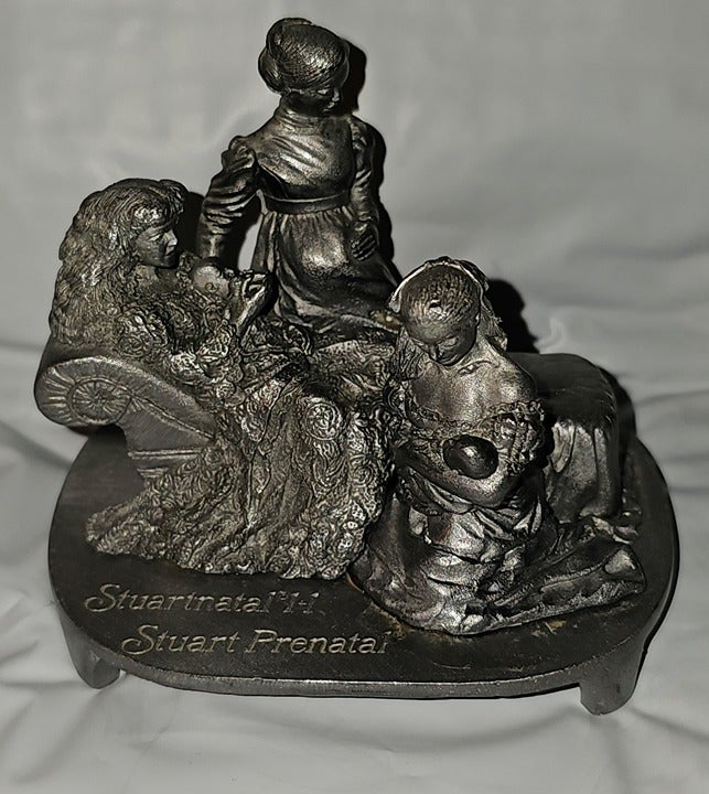 Vintage 1987 Pewter Sculpture Stuartnatal 1+1 Stuart Prenatal, ICI America