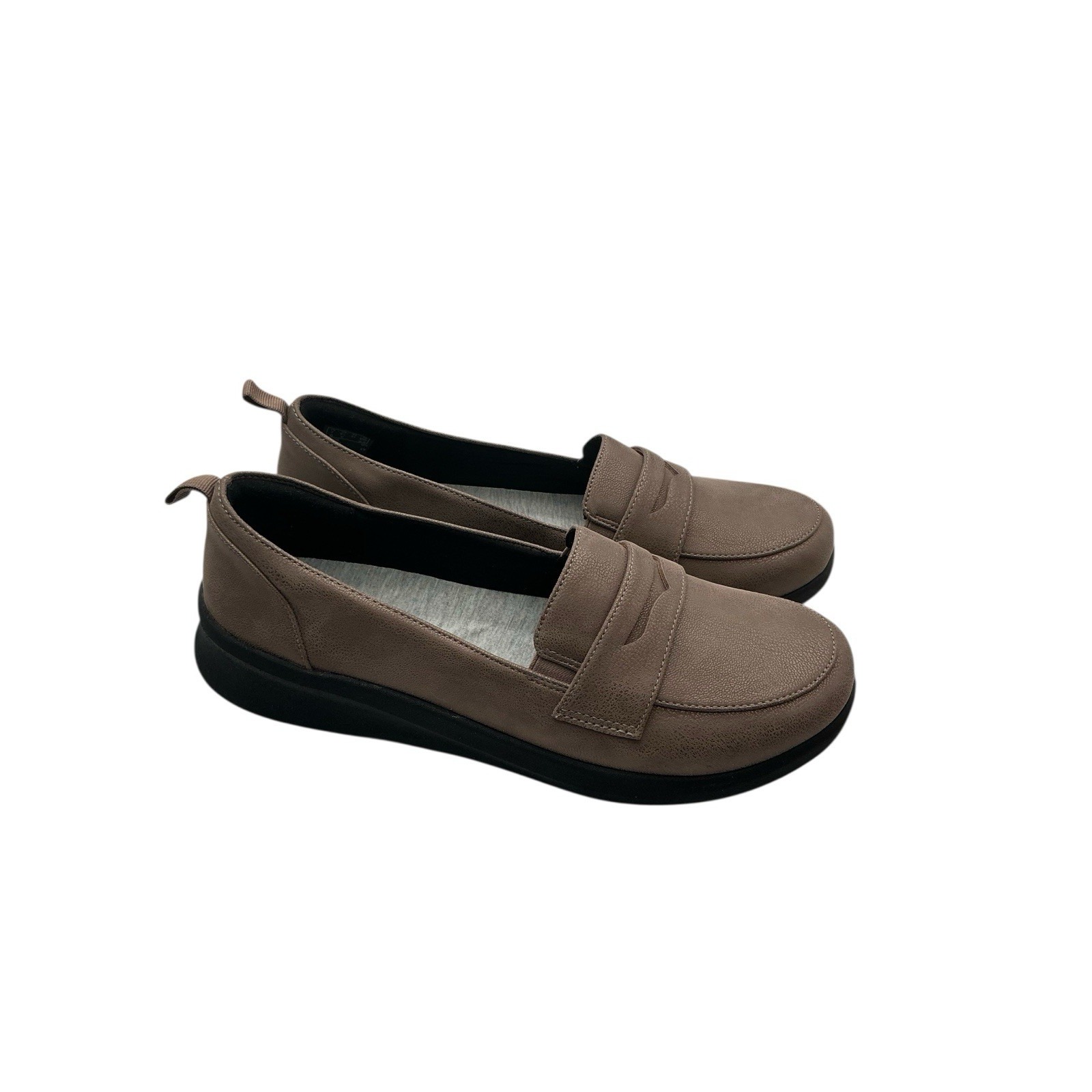 CLARKS Cloud Steppers Womens Sz 9.5W Bronze Slip On Shoes Loafers