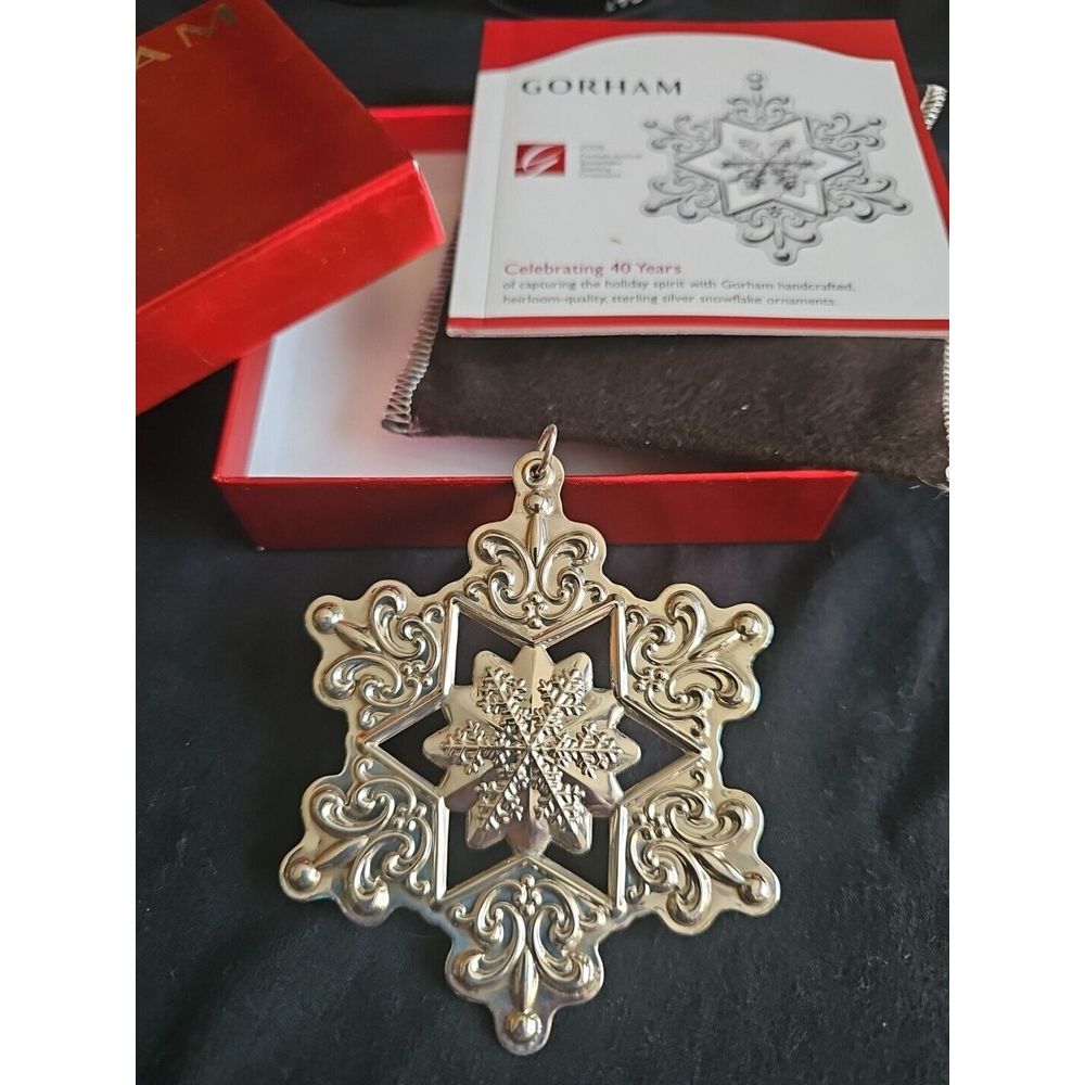 2009 Gorham Sterling Silver Snowflake Christmas Ornament Rare Year