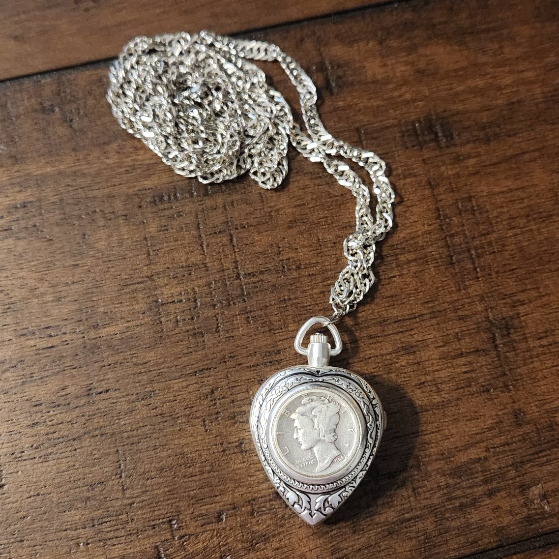 1942 Mercury Dime Locket Watch