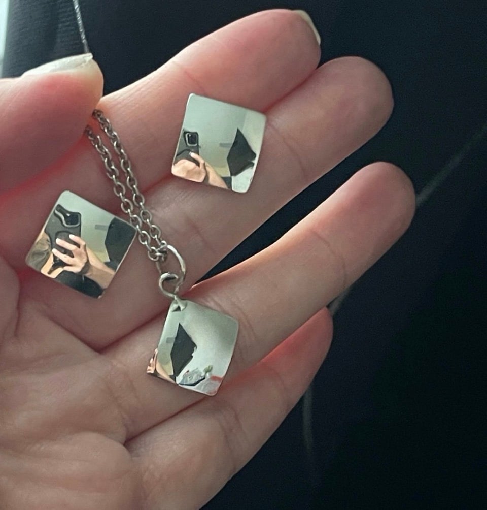James Avery Retired Square Mirror Set.