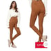 Spanx Vegan Suede Leggings sz L 29x27 Soft Rich Caramel Hi Rise Skinny Ankle NWT