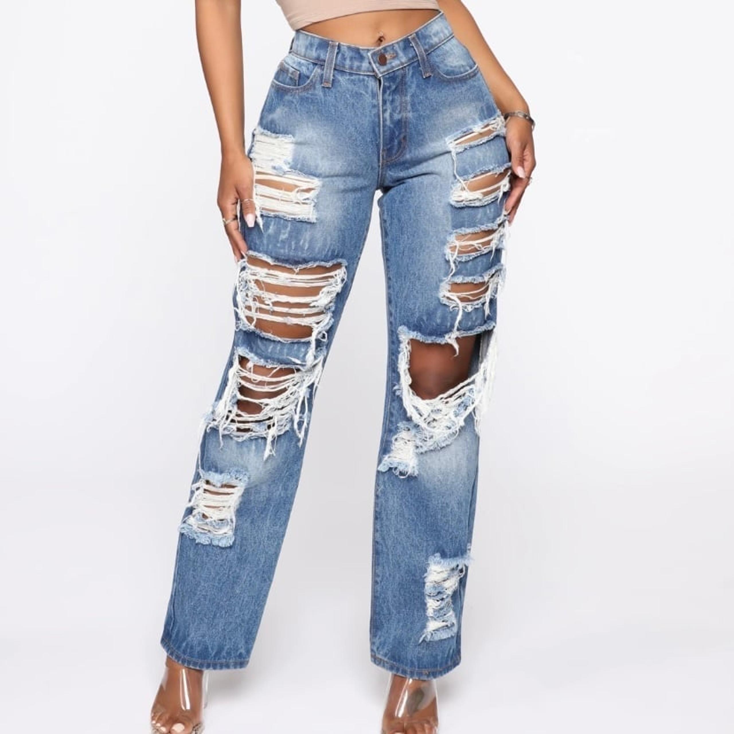 Fashion Nova About That Time Distressed Boyfriend Jeans - Medium Wash