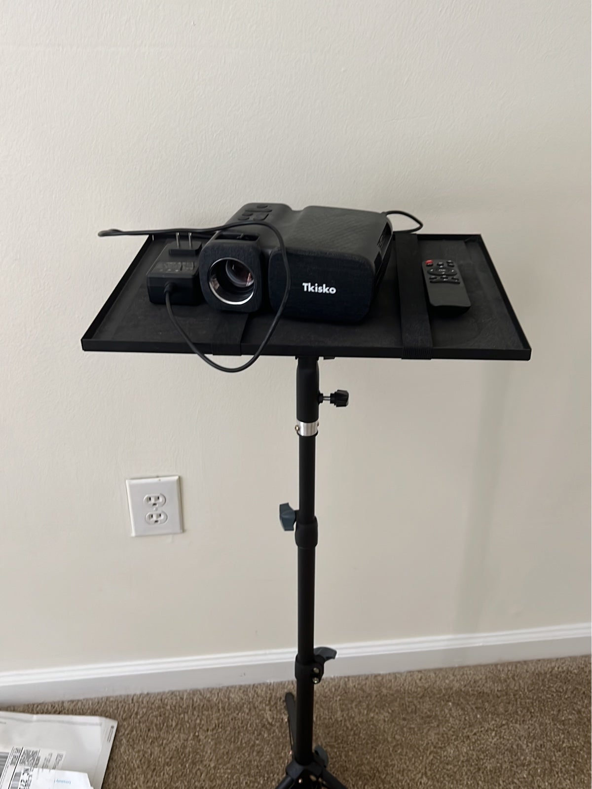 projector with shelf