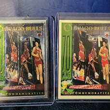 Michael Jordan bulls commemorative 72 win season chrome and base nba hof