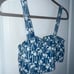 Compañia Fantastica NWT Crop Top Bralette 100% Cotton Blue White Abstract Print