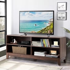 58 Wood TV Stand Console Storage Entertainment Media Center Walnut