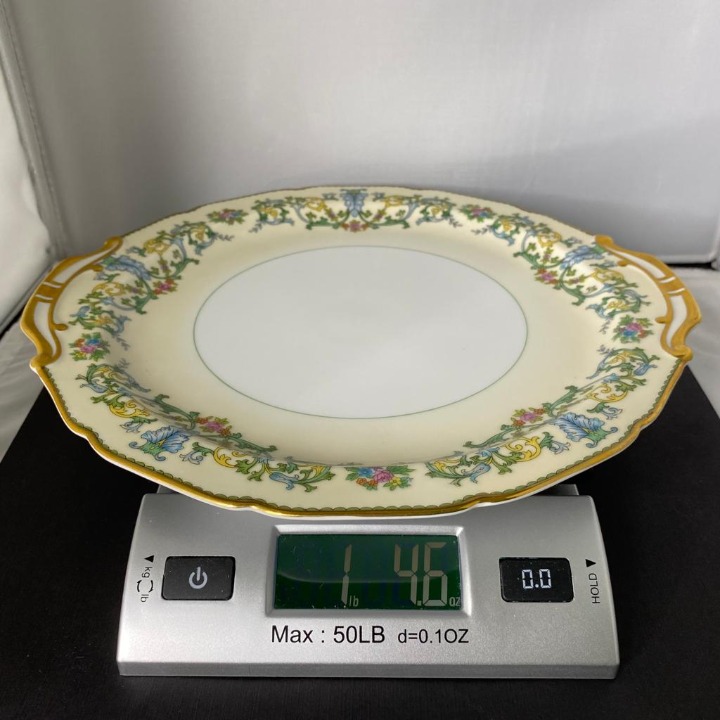Antique Noritake China Japan Marcola Gold Color Trim shops Two Handle Round Cake Plate