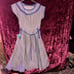 Vintage dress Plisse lowenstein fabric blue paisley deadstock new