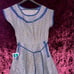 Vintage dress Plisse lowenstein fabric blue paisley deadstock new